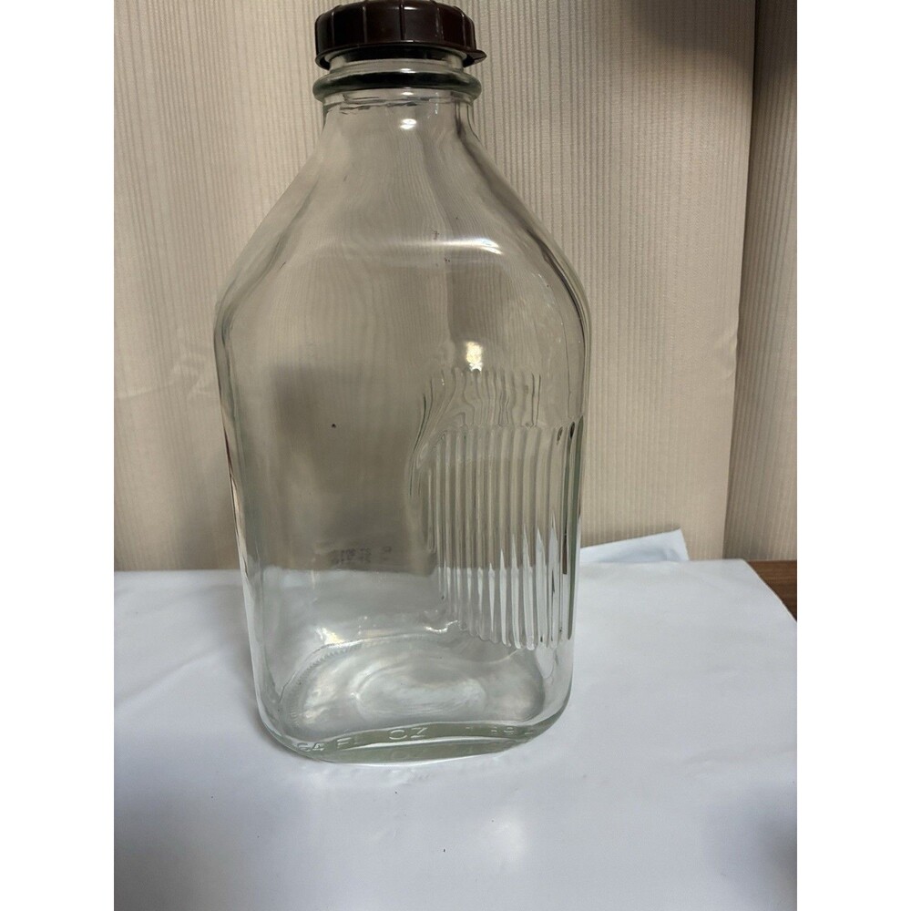 Vintage Half Gallon Glass Milk Bottle Stanpac 64FL. OZ 1.89L With Lid
